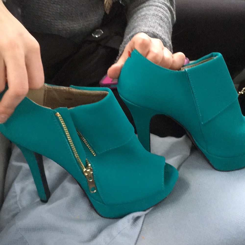 Peep toe booties